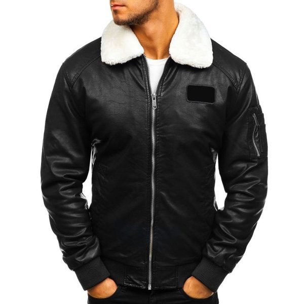 Leather Jacket With Fular